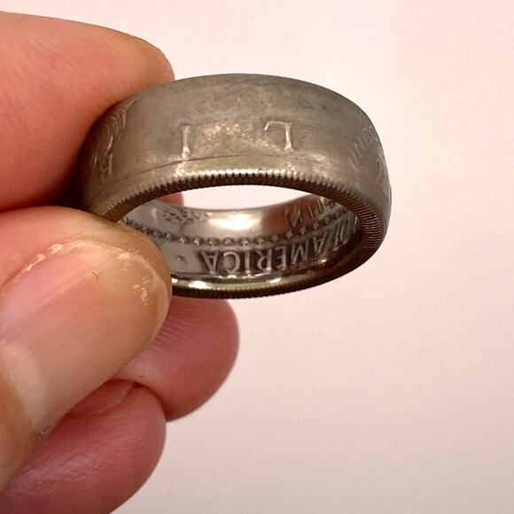 2018 Kennedy Half Dollar Coin Ring Wide Band Chunky Bold - Picture 3 of 11